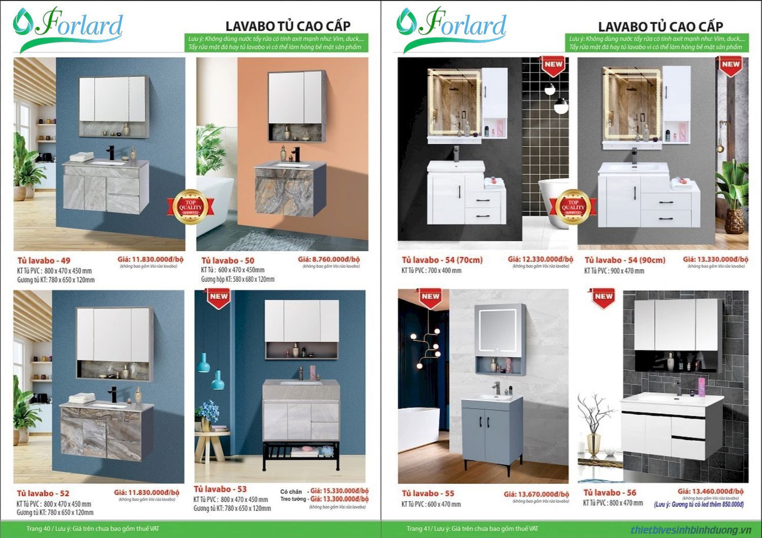 Thiết bị vệ sinh FORLARD Catalogue và Bảng giá mới nhất /Page 20